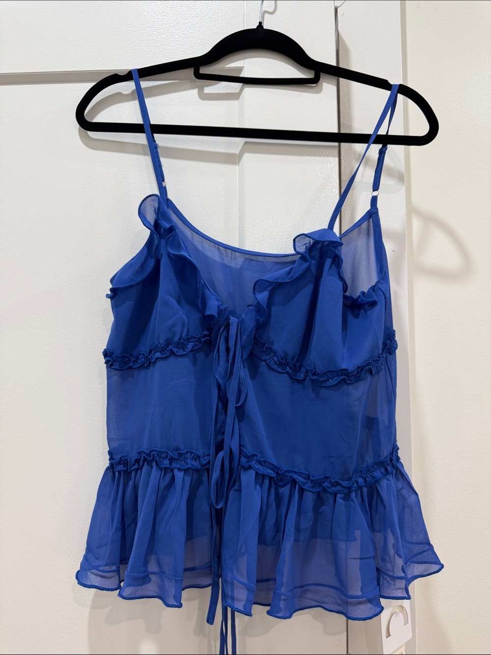 Commense Royal Blue Ruffle Tie-Front Camisole